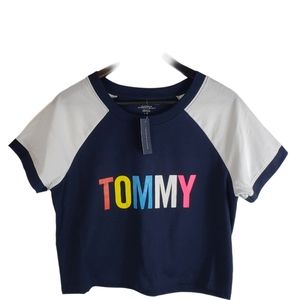 Tommy Hilfiger Raglan Sleep Crop Top Shirt Large